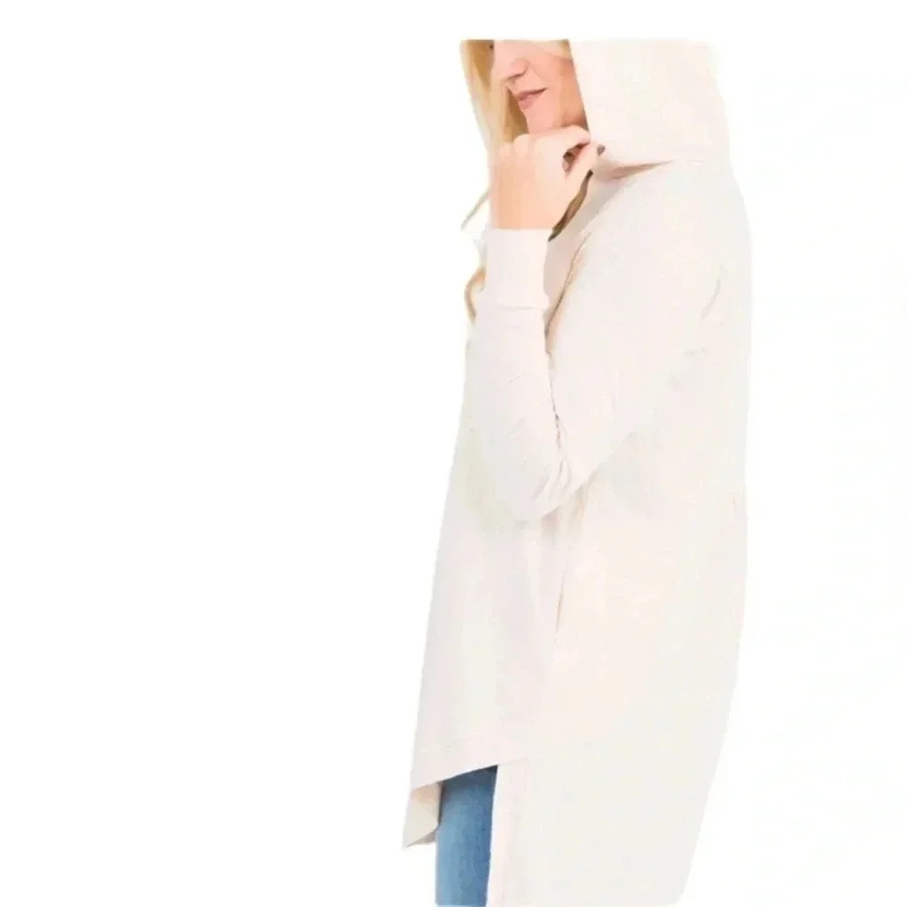 Agnes & Dora Pink Hoodie Pullover Tunic Natural Soft Lightweight Long Sleeve